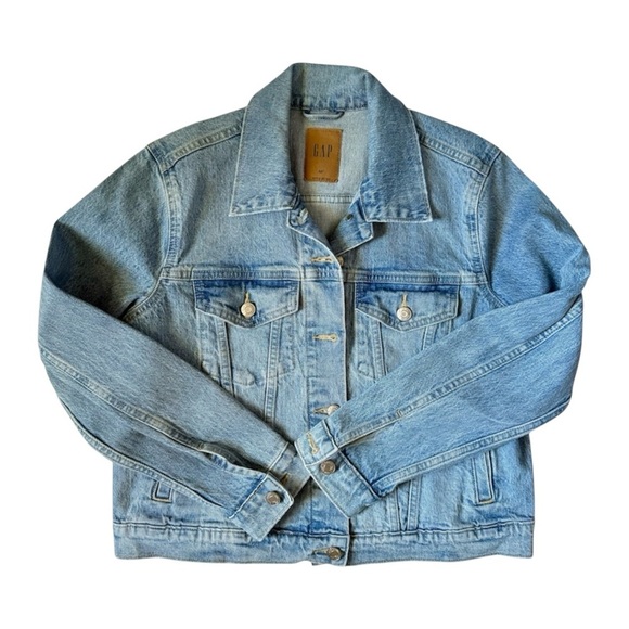 GAP Denim Jacket Blue Medium Petite - Picture 2 of 8